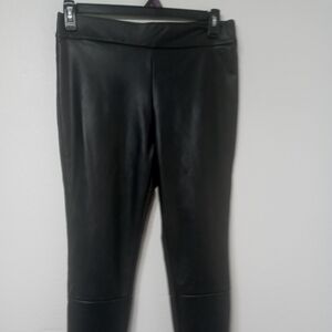 Women's A New Day Black Faux Leather Leggings Size Large